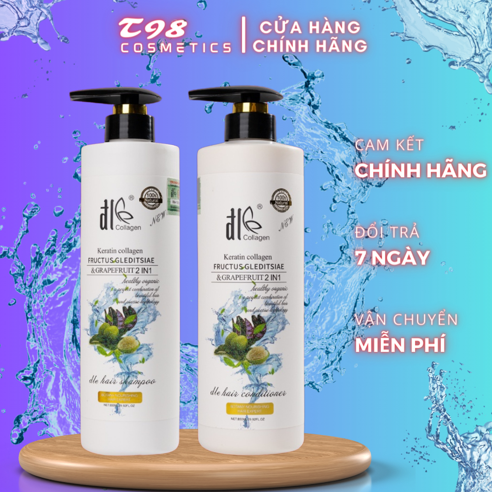 Cặp Dầu Gội Xả Bồ Kết Hoa Bưởi ĐL 850ML Giảm Rụng Tóc, Phục Hồi Tóc Khô Xơ, Hư Tổn - T98 COSMETICS