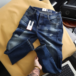 Quần jean nam Dusty Tailor vẩy sơn chính hãng, vải jean thun co giãn 4 chiều, form slimfit, màu wash trẻ trung cá tính