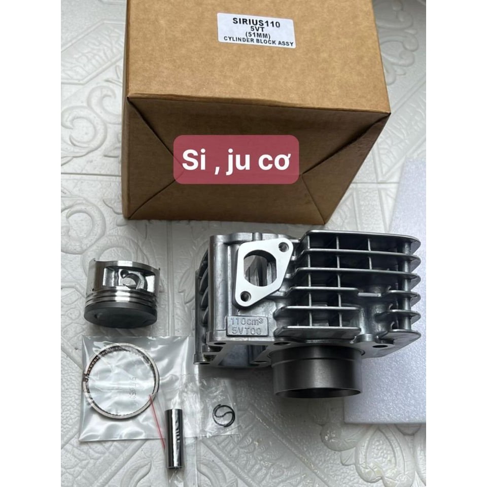 Bộ Nòng Hơi Xe Sirius, Jupiter 110cc Bản Standard Chuẩn Thông Số Zin - Củ Nòng Xylanh Kèm Trái Pisto