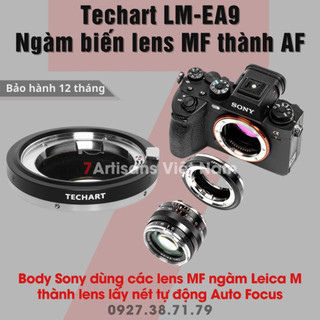 Ngàm chuyển Techart LM-EA9 - Biến lens MF thành lens AF - Dùng cho máy ảnh Sony sử dụng các ống kính ngàm Leica M