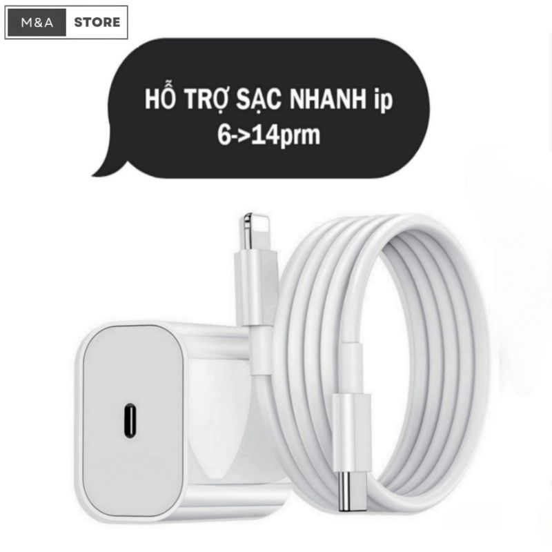 Bộ Sạc Nhanh PD 20W Type-C bộ Củ Cáp Dây Sạc Nhanh Chống cháy nổ An toàn và ổn định
