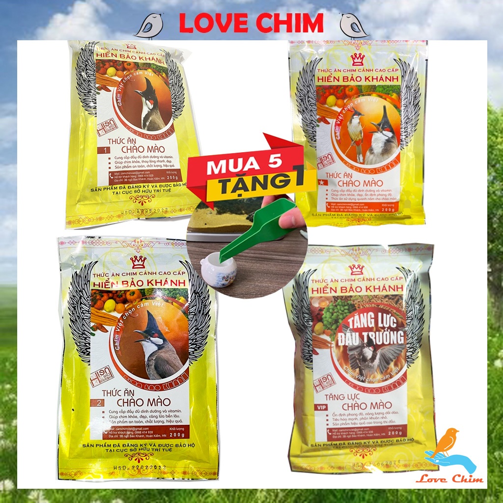 Cám chim chào mào Hiển Bảo Khánh- Cám hiển bảo khánh số 1, 2 - Cám chào mào hiển bảo khánh LOVECHIM