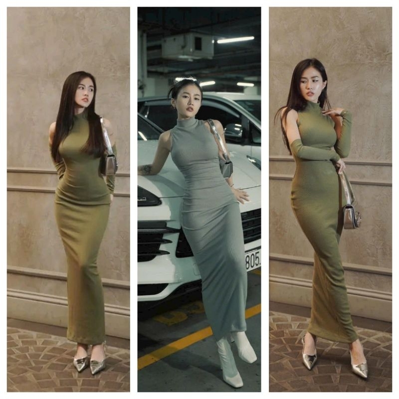 Đầm body ba lỗ ôm hở eo chéo bụng, Váy đầm xoắn eo hở bụng khoe body nữ tay ngắn tôn dáng màu sang chảnh tôn dáng 🎶LY