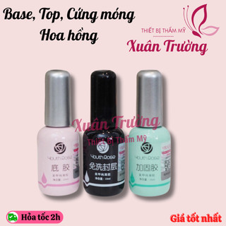 Base, top, cứng móng hoa hồng 15ml | sơn liên kết móng chai 15ml