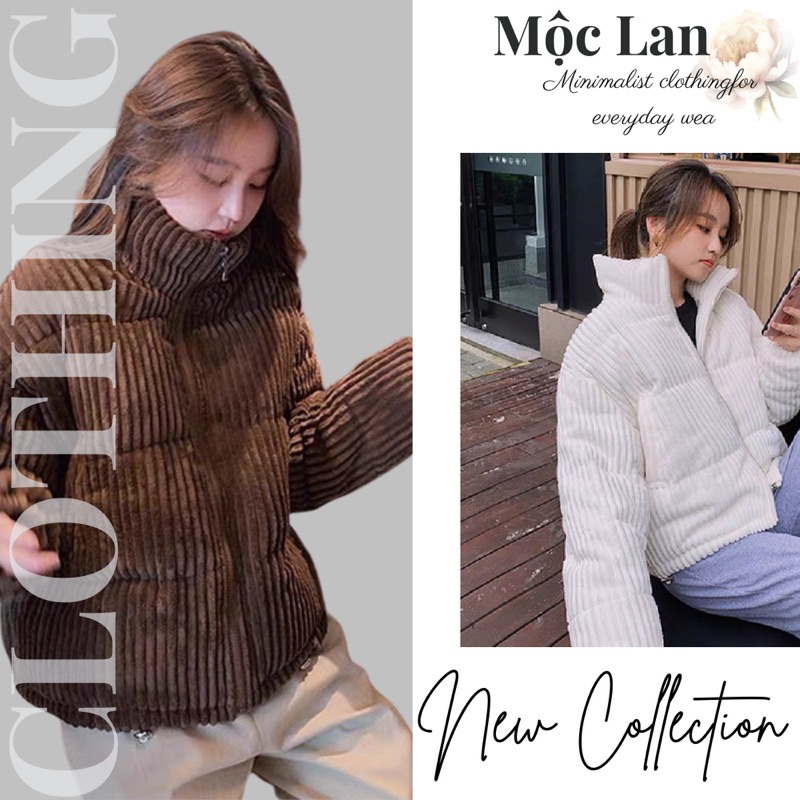 (MộcLan ORDER) Áo khoác nhung trần bông phong cách hàn quôc cho bạn nữ