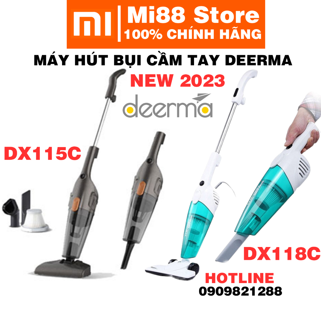 Máy Hút Bụi Cầm Tay Deerma Vacuum Cleaner DX118C (Xanh) / DX115C ( Đen) Chính Hãng