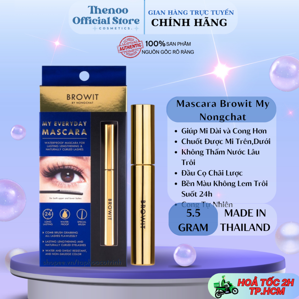 Mascara Browit My Everyday Làm Dày Dài Mi Nongchat Chuyên Dụng Cho Makeup 5.5g