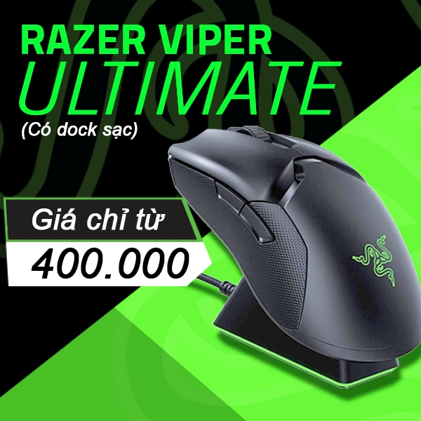 CHÍNH HÃNG - Chuột Razer Viper Ultimate màu đen- Bảo hành 12 tháng