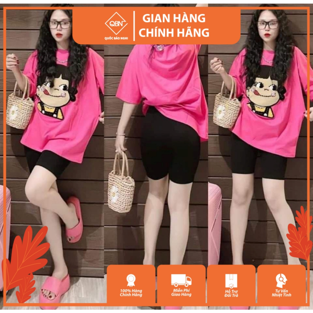 Đồ Bộ Lửng Quần Thun Gân Áo Thêu PEKO Mặc Nhà Bigsize Đẹp