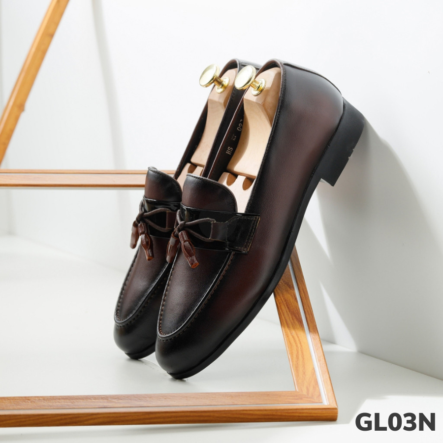 Giày lười nam đẹp kiểu dáng LOAFER da bò cao cấp , đế cao su nguyên khối , form dáng thời thượng - Mã GL03