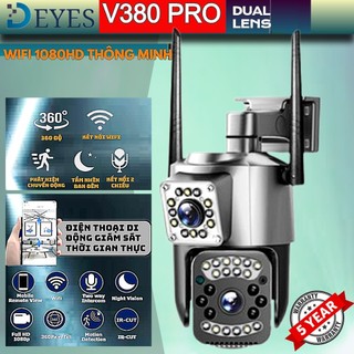 V380 Pro Camera Giám Sát Mạng 1080p hd Hai Ống Kính Camera giám sát không dây ngoài trời wifi Camera an ninh IP