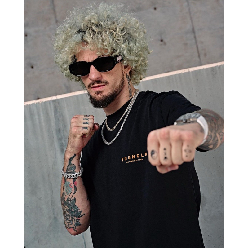 Áo thun oversize thể thao YOUNG LA sau lưng vải cotton