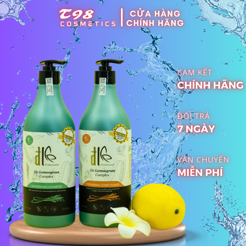 Cặp Dầu Gội Xả Chanh Tinh Chất Bưởi Bồ Kết DL 750ml, Ngăn Gàu Phục Hồi, Chống Rụng, Kích Thích Mọc Tóc - T98 COSMETICS