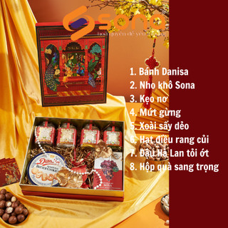 Set 8 món quà tết sona cao cấp, hộp quà tết biếu tặng mã 14
