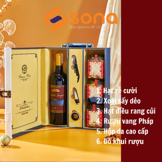 Set 6 món quà tết sona cao cấp, hộp quà tết biếu tặng mã 19