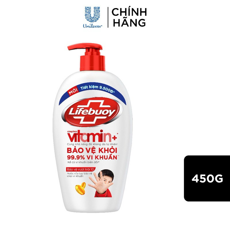 Nước rửa tay Lifebuoy bảo vệ vượt trội chăm sóc da