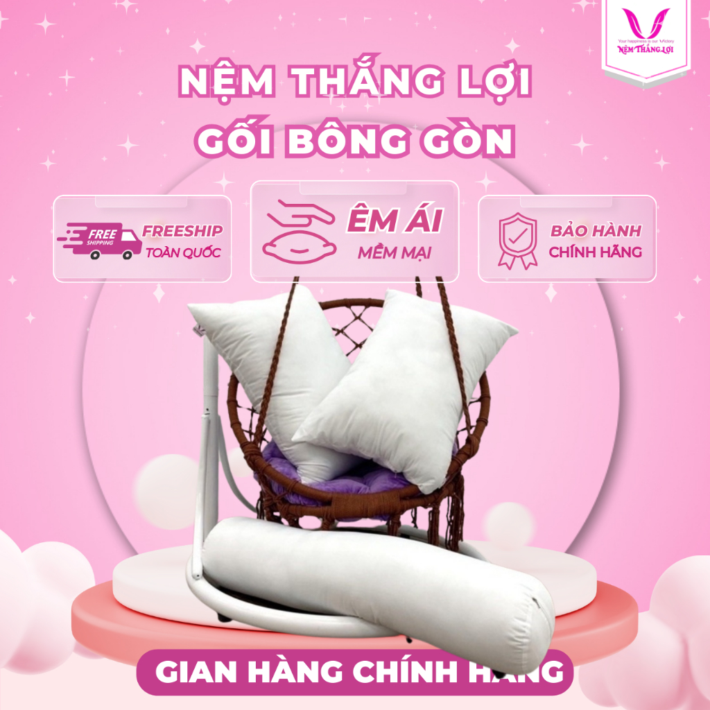 Gối Bông Gòn Ép Hơi Của Nệm Thắng Lợi Thấm Hút Mồ Hôi Thoáng Mát Khi Sử Dụng