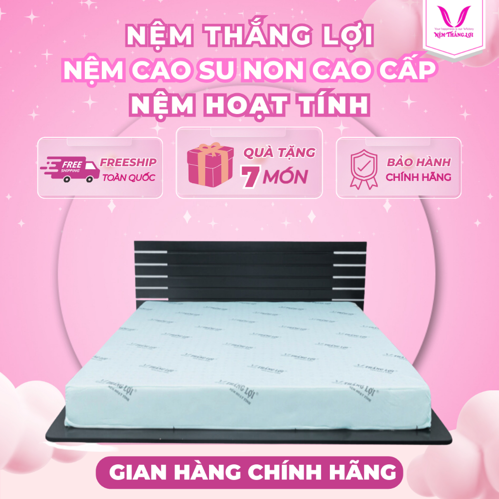 Nệm Hoạt Tính Thắng Lợi, Kháng Khuẩn, Khử Mùi, Độ Dày 10,15,20cm, Sang Trọng, Êm Đàn Hồi Không Lún Sâu