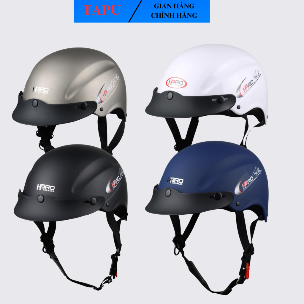 Mũ bảo hiểm 1/2 HP 01 HELMET dáng lưỡi trai nửa đầu nhiều màu freesize - Tapu Shop