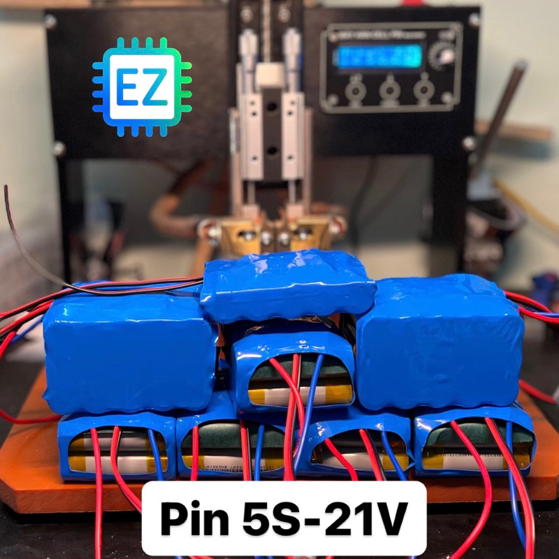 Khối pin 5S 21V dung lượng tuỳ chọn, có mạch bảo vệ, dòng xả 20A đóng từ pin lishen xám