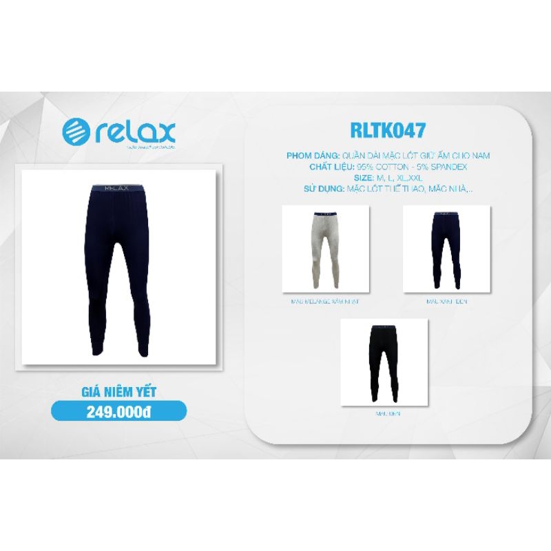 Quần giữ nhiệt nam RELAX chất liệu cotton cao cấp