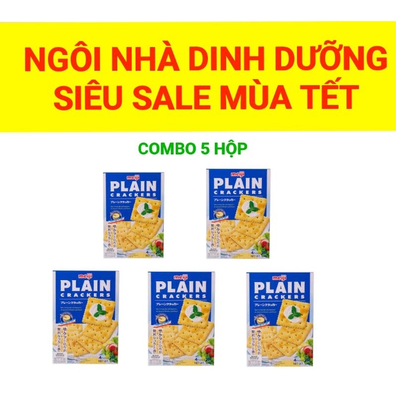 COMBO 5 Hộp Bánh Ăn Kiêng Plain Cracker Nguyên Bản 104g
