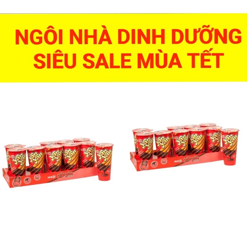 Lốc 10 Ly Bánh Yan Yan Vị Dâu 50g