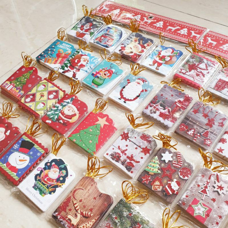 Thiệp Giáng Sinh mini nhỏ dễ thương treo cây thông Noel hoặc gửi tặng bạn bè