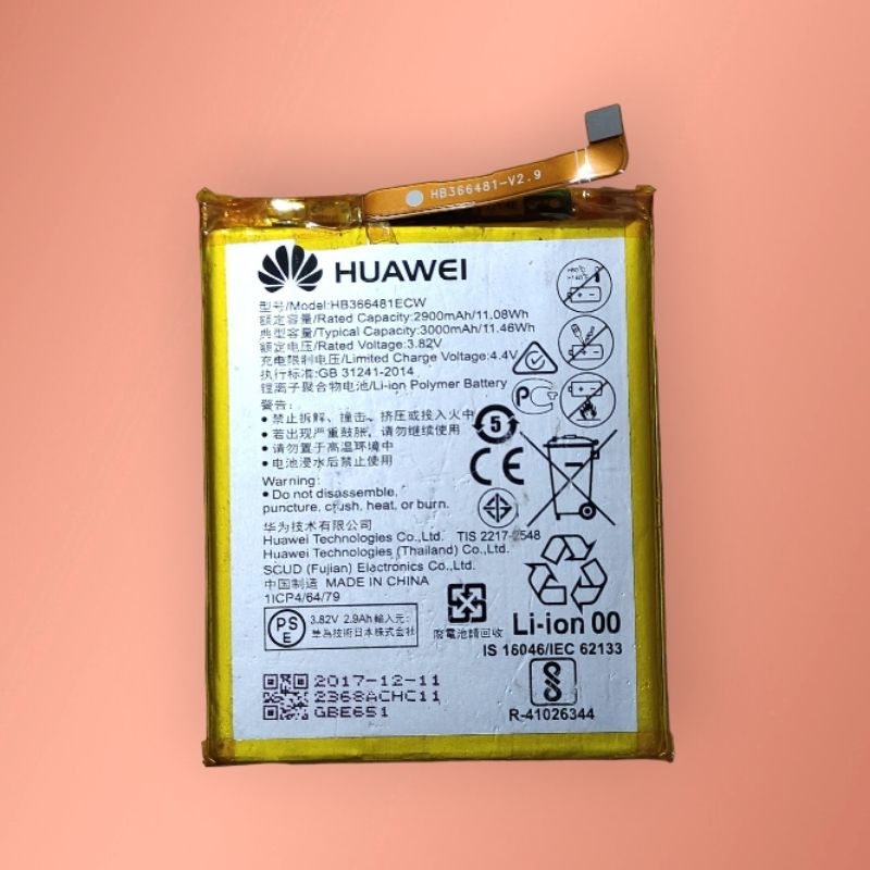 Pin Huawei G9 lite / Huawei GR5 Mini/ Nova 3E (HB366481ECW) Tháo Máy Hoạt Động Tốt