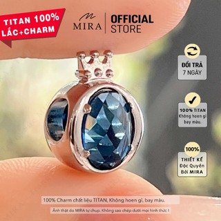Charm titan hạt pan mira & co. cht38 charm vương miện đính đá chất liệu titan không hoen gỉ