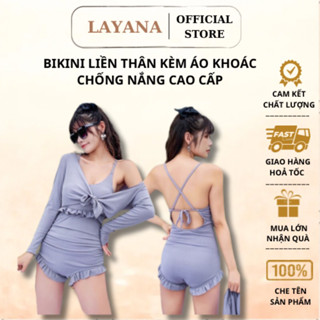 Đồ bơi 1 mảnh LAYANA bộ tắm biển nữ có áo choàng ngoài vải co giãn _LAYANA STORE