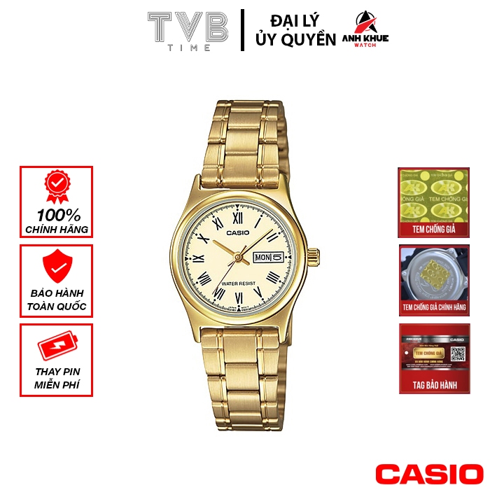 Đồng hồ nữ dây kim loại Casio chính hãng LTP-V006G-9BUDF (25mm)