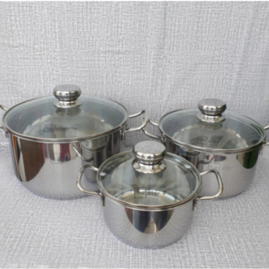 Bộ nồi Fivestar 3 đáy nắp kính - hàng chính hãng