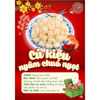 12 tem củ kiệu ngâm chua ngọt. decal giấy dán kiệu tết