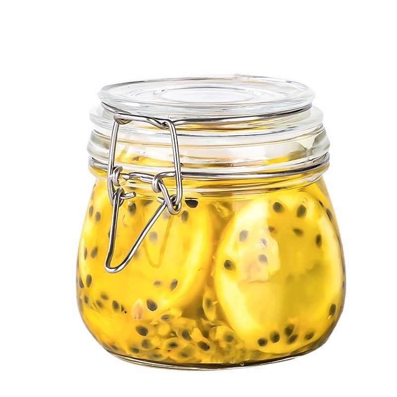Lọ thủy tinh nắp gài kín 500ml - hũ nắp cài nắp kẹp inox đựng thực phẩm, mật ong đồ khô