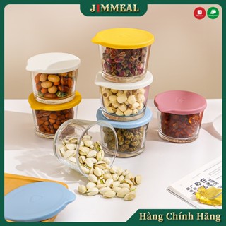 [Chính Hãng] [Tặng Thìa] Set 2 Hũ Thủy Tinh, Lọ, Hộp Thủy Tinh Đựng Thực Phẩm Nắp Ấn Mang Đi, Để Tủ Lạnh Dung Tích 260ml