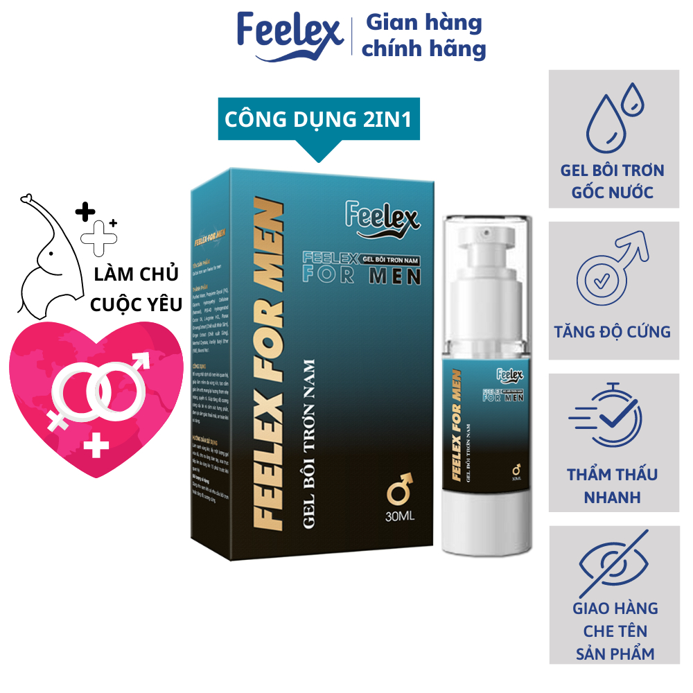Gel Bôi Trơn Tăng Cường Cương Cứng, Gia Tăng Khoái Cảm Feelex For Men An Toàn, Tiện Lợi, Tác Dụng Nhanh Chóng - 30Ml