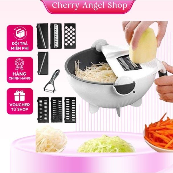BỘ RỔ NẠO RAU CỦ QUẢ NHÀ BẾP 7 CHI TIẾT ĐA NĂNG - DỤNG CỤ BÀO GỌT THÁI SỢI NẠO RAU CỦ QUẢ KÈM RỔ/ có