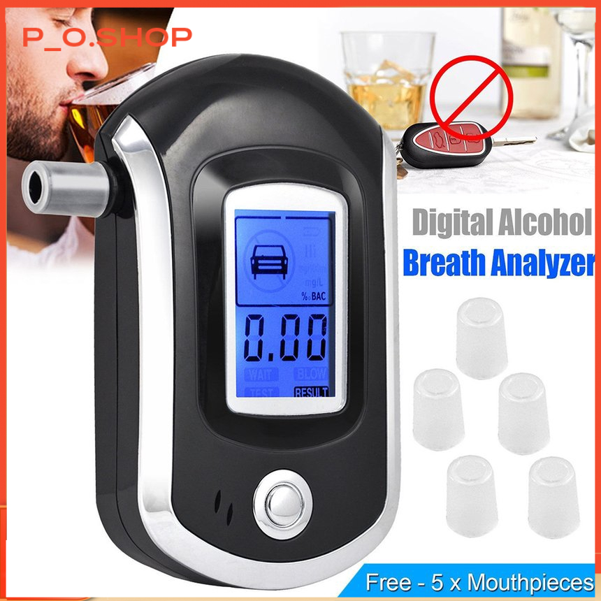 【🔥Free ship🔥】Máy đo nồng độ cồn màn hình LCD kỹ thuật số AT6000（Kèm 5 Ống NgậmThổi）