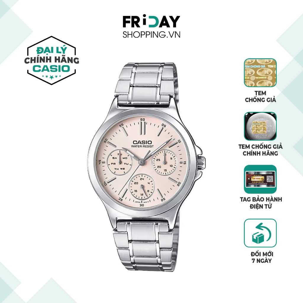 Đồng hồ Casio nữ LTP-V300D-4AUDF dây kim loại chính hãng