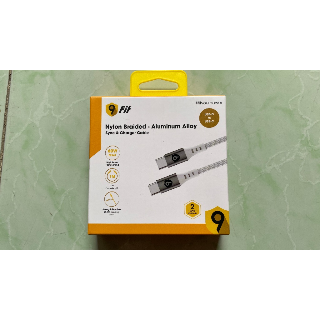 Cáp Sạc Type C to Type C 9FIT cáp bọc dù cứng cáp.
