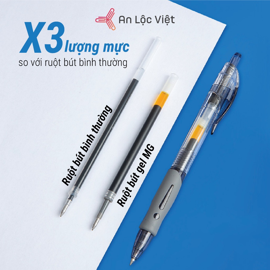 Bút Gel Bấm, Bút mực nước MG GP1008 0,5mm - Thương hiệu Bút mực gel cực kỳ chất lượng có ruột thay thế
