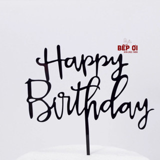 Que cắm Mica Happy Birthday (Topper)