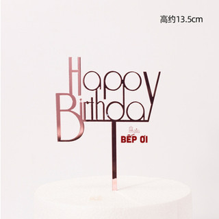 Que cắm Mica Happy Birthday (Topper)