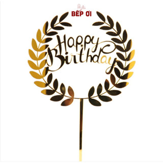 Que cắm Mica Happy Birthday (Topper)