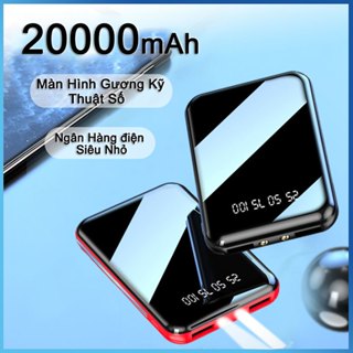 Sạc dự phòng mini 20000MAh Full Gương Màn Hình Hiển Thị Kỹ Thuật Số Đèn  LED Pin Ngoài Đầu Ra USB Kép Power Bank Di Độn