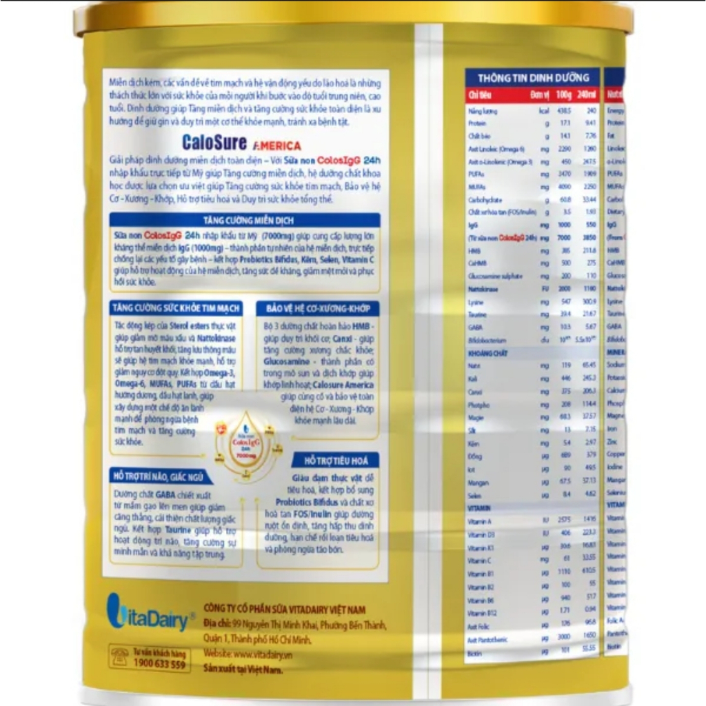 Sữa Bột CaloSure America Vị Thanh Nhẹ 800g.