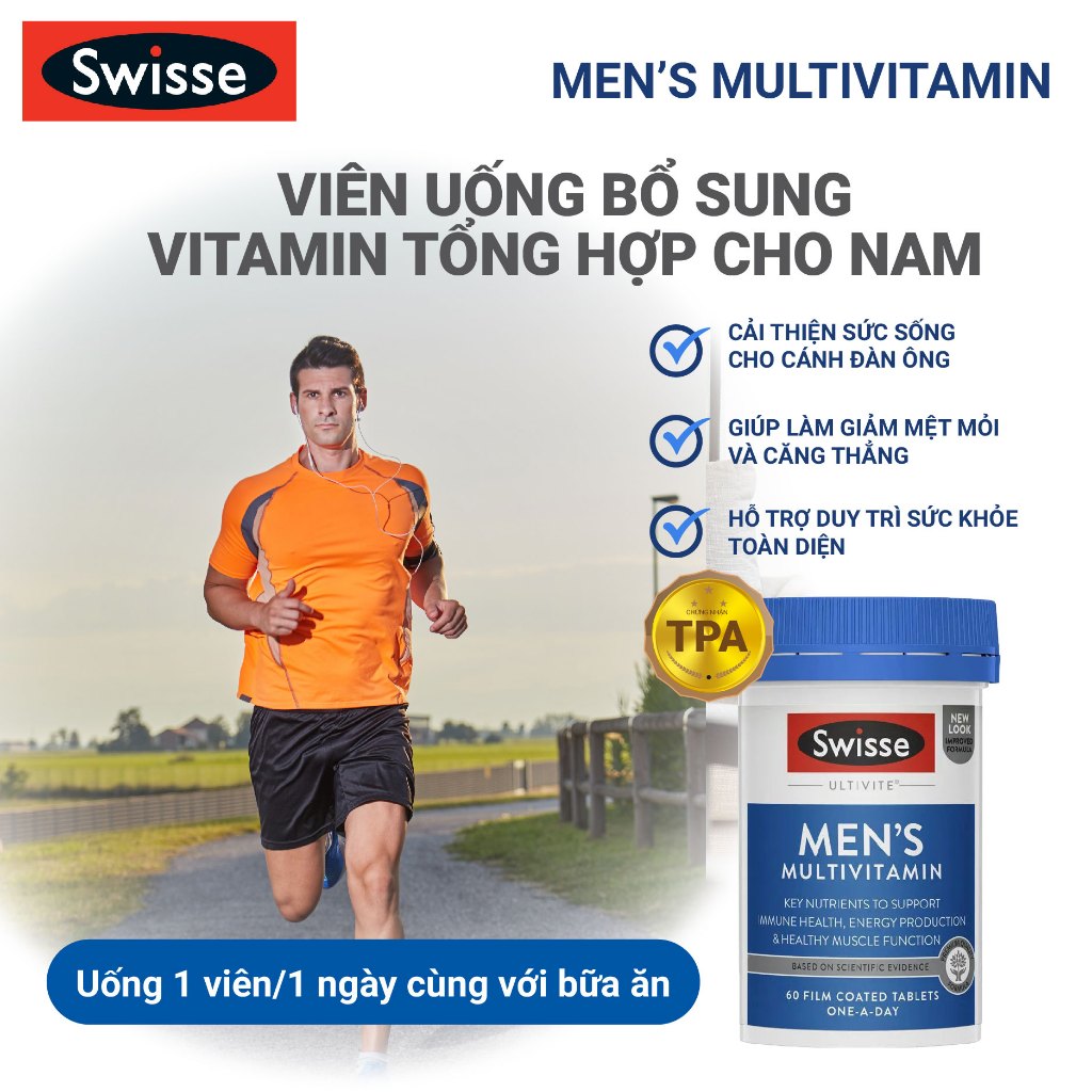Vitamin tổng hợp cho nam Swisse Ultivite Men's Multivitamin 100  viên của Úc