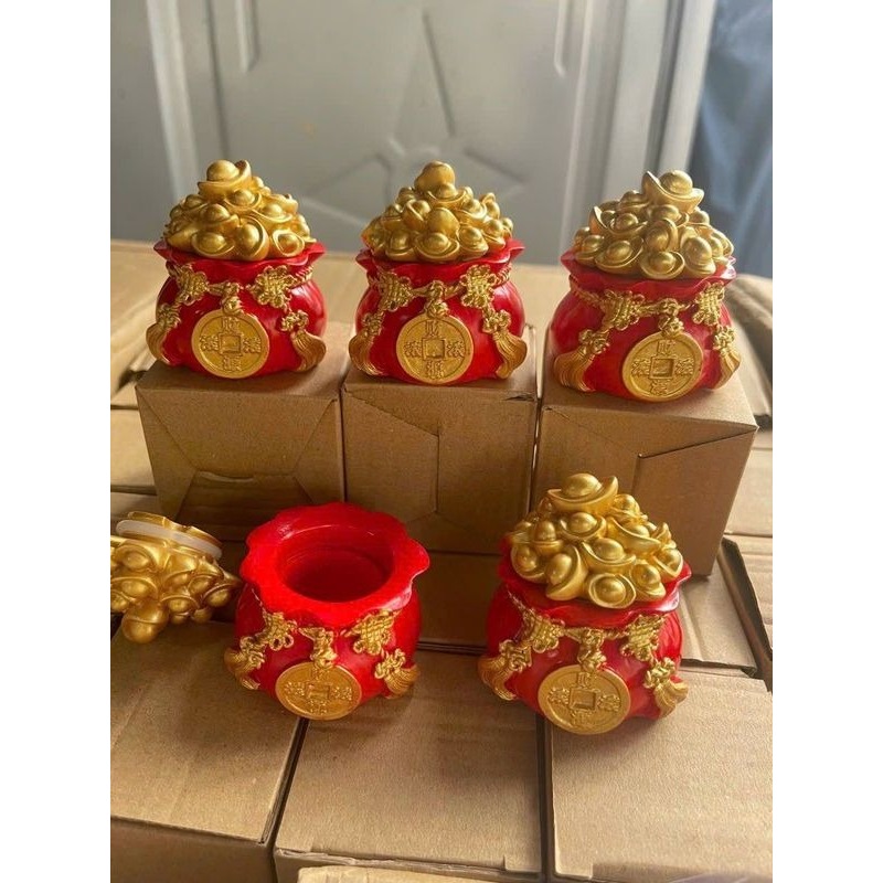 Hũ đựng muối gạo tài lộc túi thân tài may mắn để ban thờ trang trí nhà cửa chum vàng chiêu thần tài ngày vía thần t