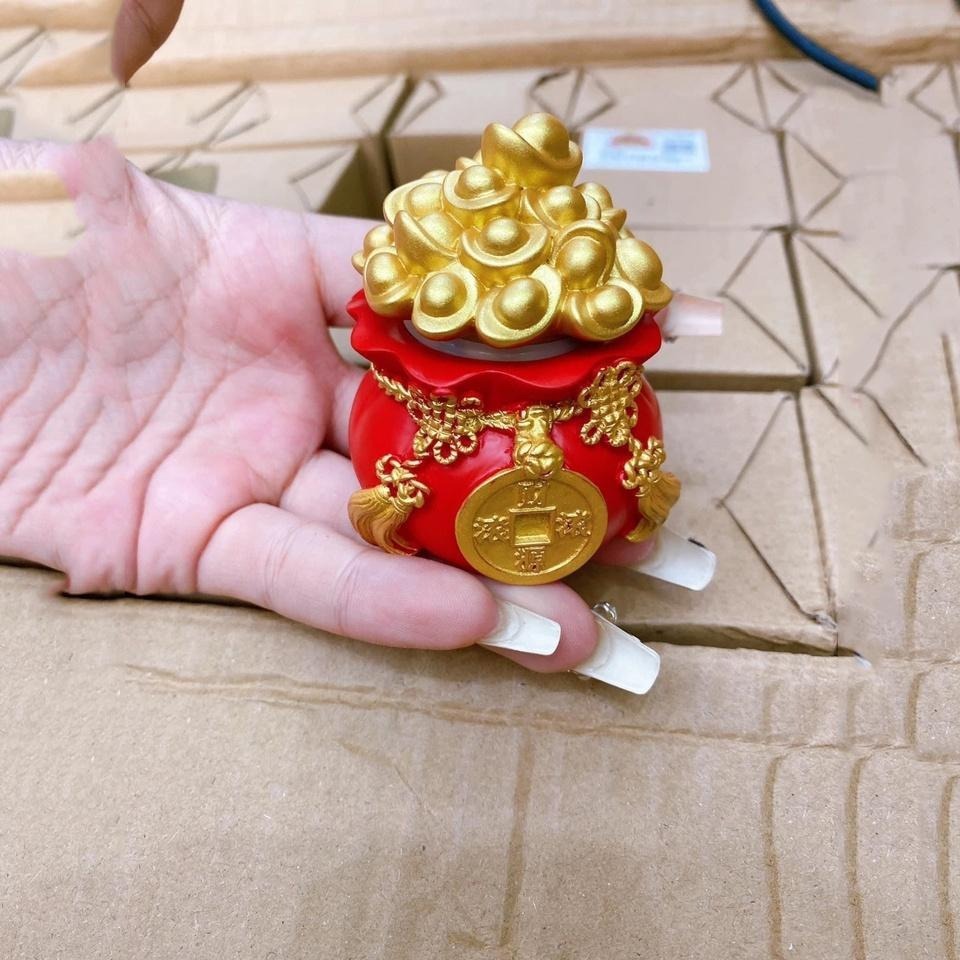 Hũ đựng muối gạo tài lộc túi thân tài may mắn để ban thờ trang trí nhà cửa chum vàng chiêu thần tài ngày vía thần t